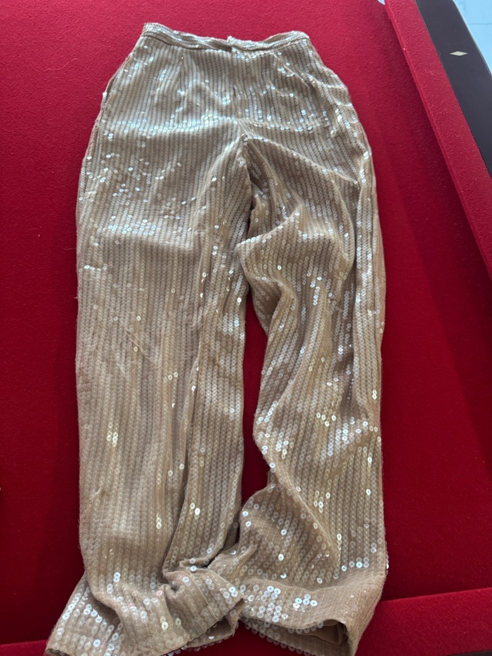 JLUXLABEL Gold Sequin Wide-Leg Pants